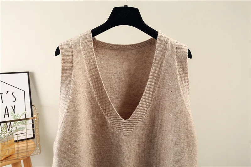 New Autumn Winter Vests For Women V-Neck Loose Waistcoat Bow Hollow-out Plus Size Knitted Jacket Female Sweater Vest M-2XL