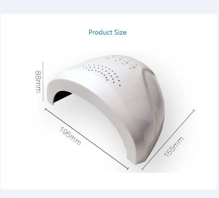 

36W LED Nail Dryer - White Light Nail Lamp Fast Drying for Fingernail & Toenail Gel Polish Curing Manicure Nail Tools Electric