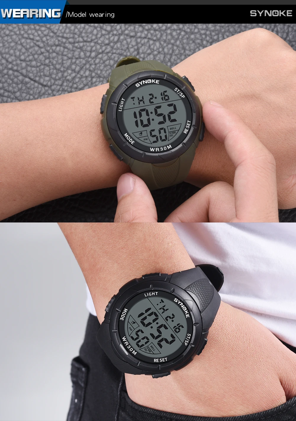 SYNOKE мужские часы спортивные цифровые наручные часы электронные военные Роскошные Finess водонепроницаемые часы Топы Дайвинг Прямая поставка