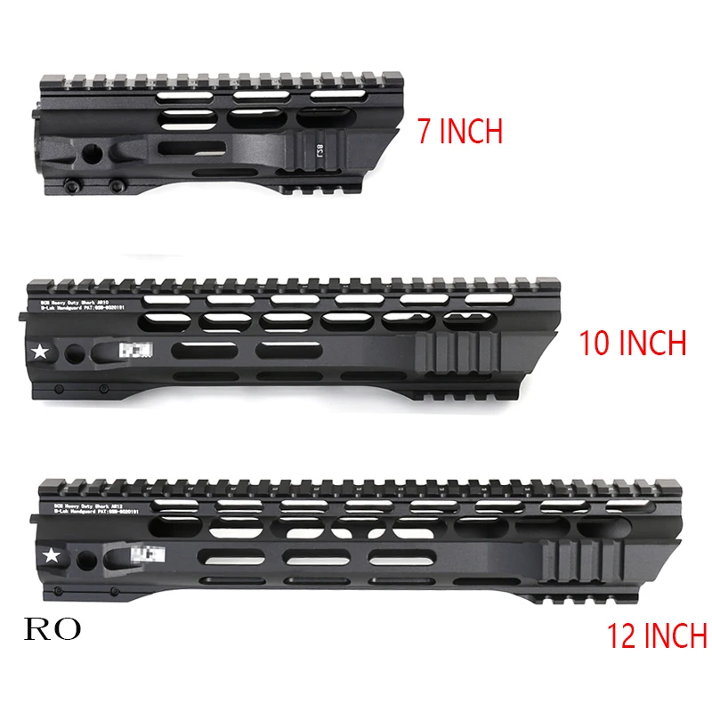 

7 10 12 15 Inch AEG M4 M16 AR15 Free Float M-Lock Quad Rail Handguard Picatinny Rail with steel Barrel Nut for Hunting