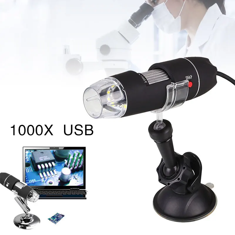 Jetery USB микроскоп 1000X светодиодный светильник Электрический Ручной цифровой