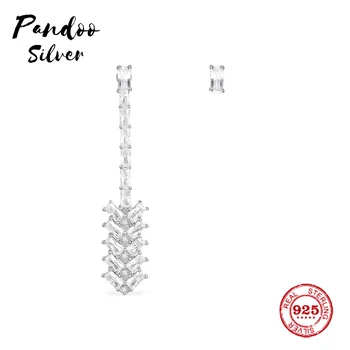 

Fashion Charm Sterling Silver Copy 1:1 Copy,Asymmetrical Sterling Silver Rectangular Earrings Women Monaco Jewelry Gift