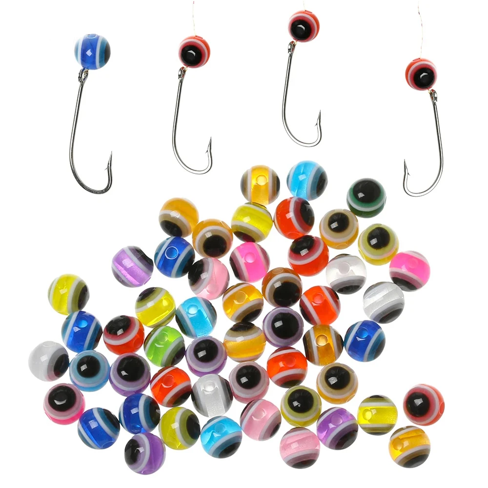 100pcs Fish Eye Fishing Beads Mixed Color Luminous Carolina Rigs Taxes