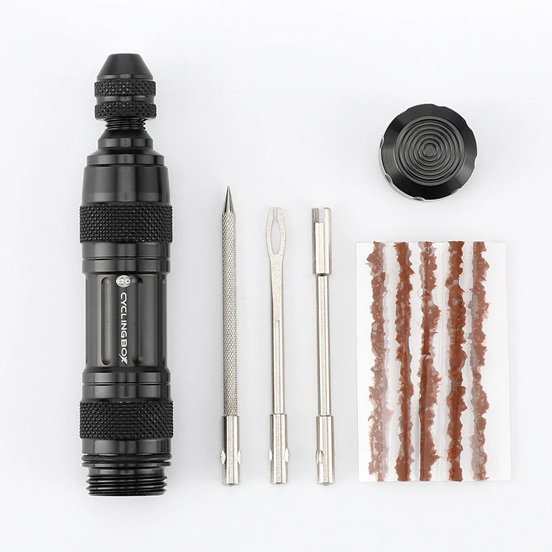 Bicycle Tubeless Tire Repair Kit Drill Rubber Strip Glue Free Bike Tool Tyre Set | Спорт и развлечения
