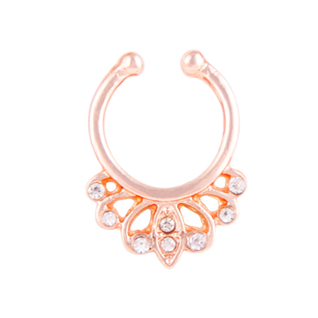 Stainless Steel Fake Nose Ring Septum Piercing Cheater Clip On Non Piercing Nose Ring Fake Septum Jewelry Faux Percing Nez