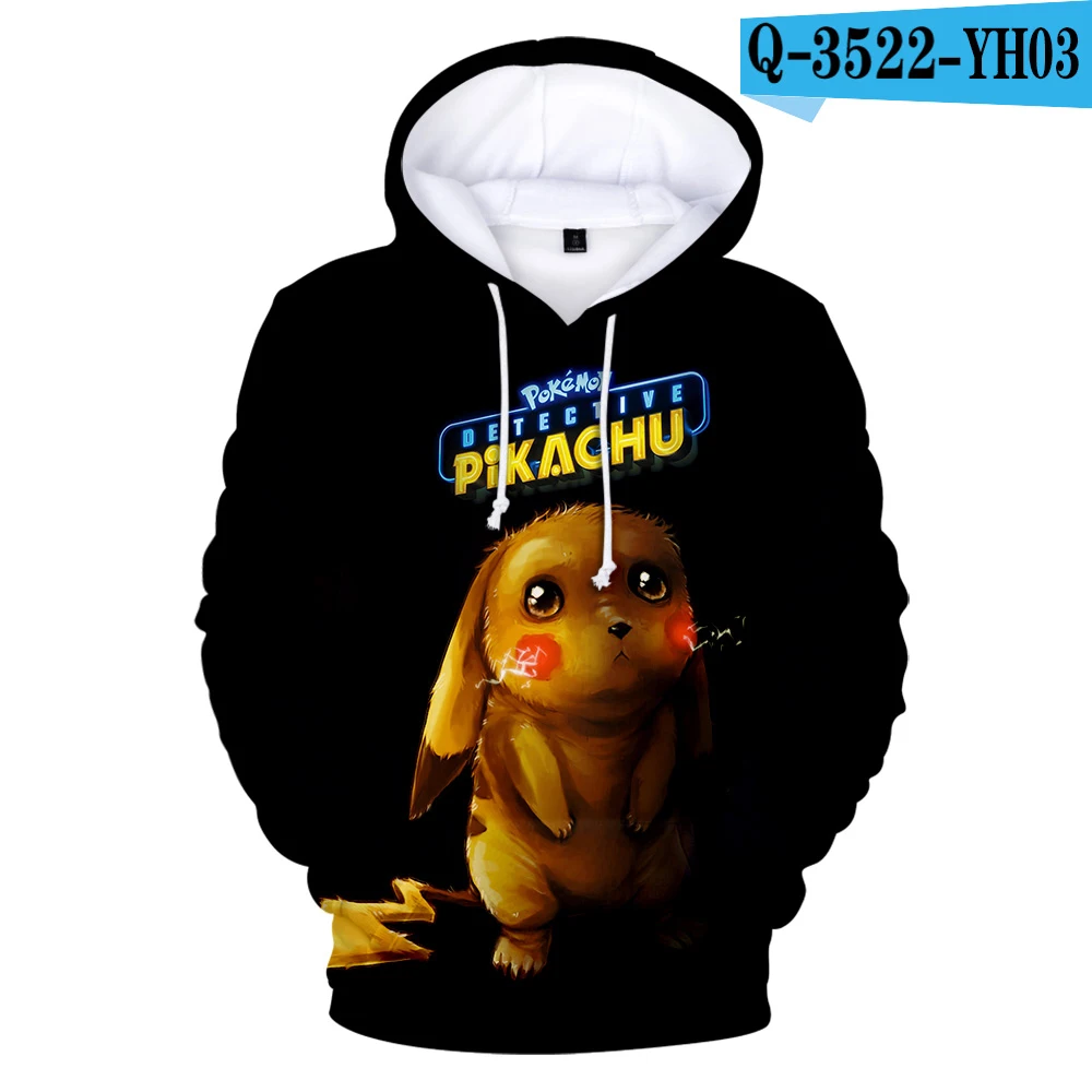 3D Autumn Pokemon Detective Pikachu 3D Hoodies Sweatshirts Men Women Fashion Hip Hop Kids Hoodies Sweatshirts 3D boys girls Hoodie - Цвет: 3D