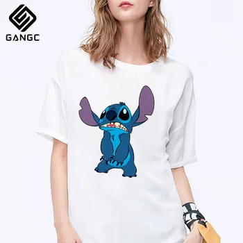 

Stitch Streetwear T-Shirt Summer Fashion Cute Tshirt Male Cute Tees Print Tops Women's T-shirt Summer Short Sleeve Casual Tee