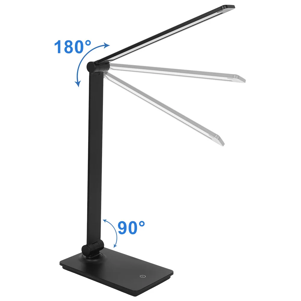  Dimmable Desk Reading Light Foldable Rotatable Touch Switch Eye Protect LED Table Lamp DC5V USB Cha