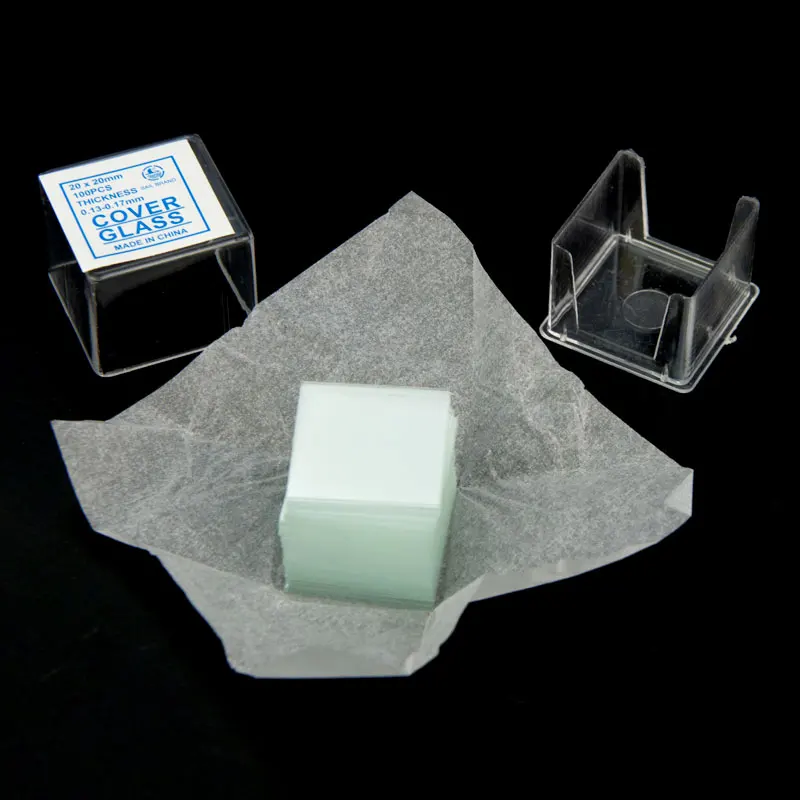 Microscope Accessories 100pcs/box 22mm Square Microscope Cover Glass