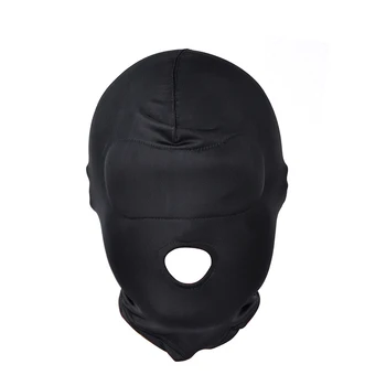 SexyToys Open Mouth Eye Bondage Party Mask Cosplay Slave punish Headgear Mask Exotic Apparel Sex Products BDSM Fetish Mask Hood 3