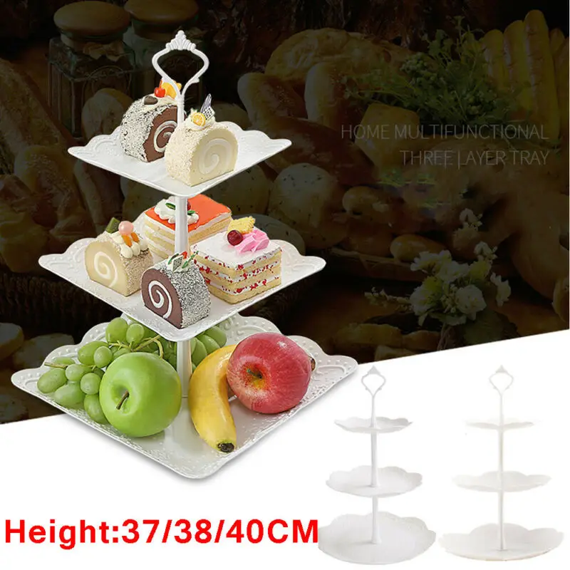 3 ярусная пластиковая подставка для торта послеобеденный чай свадебные тарелки вечерние тарелка для десерта фруктовая стойка для хранения овощей настольная подставка для инструментов