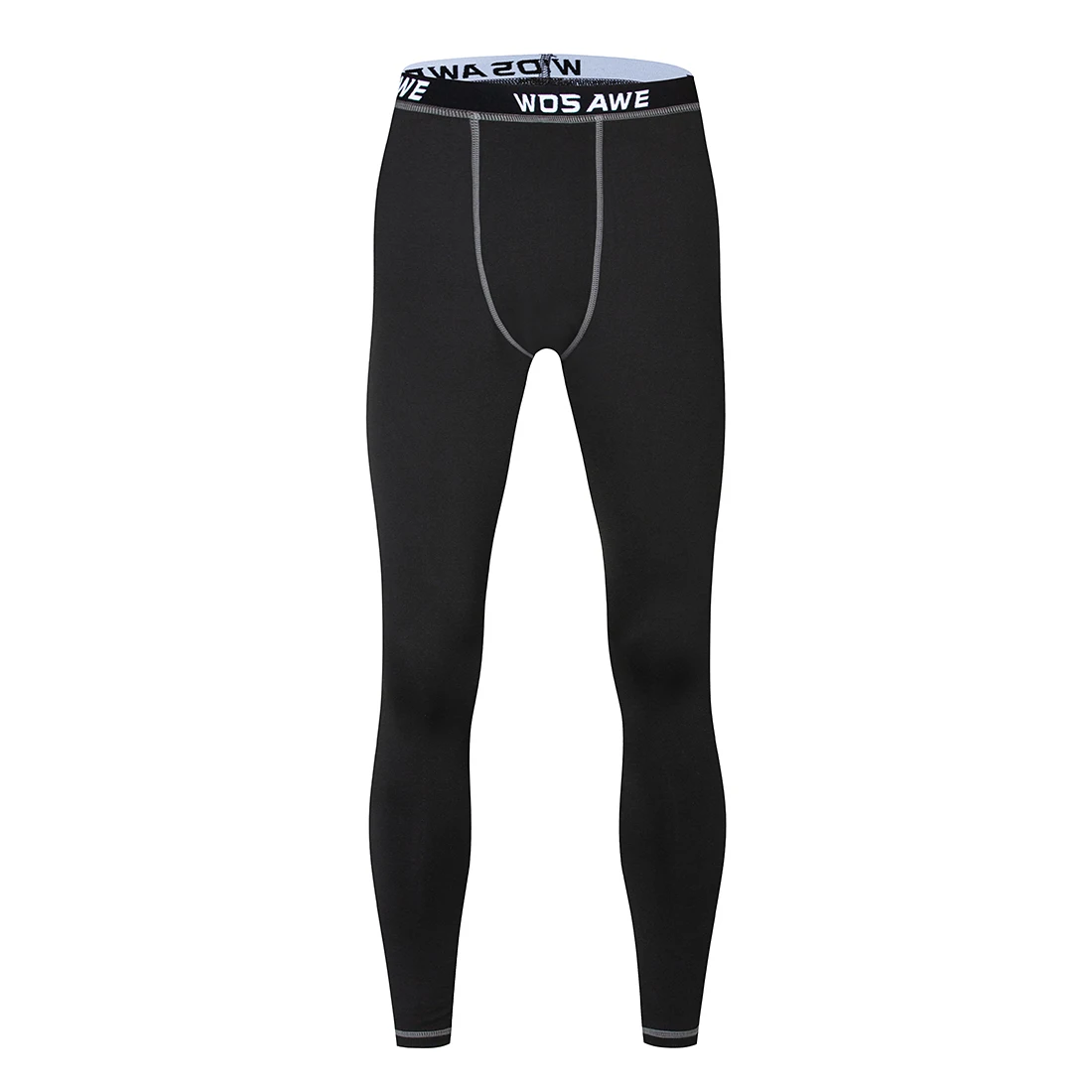 WOSAWE, мужское термобелье с флисовой подкладкой, комплект мотоциклетного лыжного спорта, базовый слой, зимние теплые кальсоны, рубашки и топы, нижний костюм - Цвет: Black pants