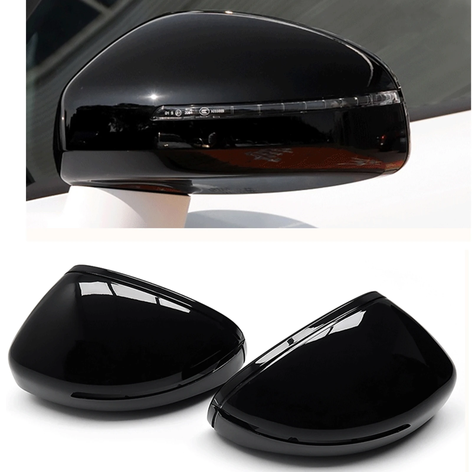 Gloss Black/Carbon Fiber Look Mirror Cover Replacement For Audi TT TTS