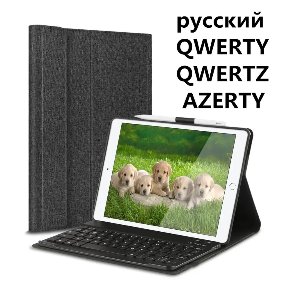 

For iPad Pro 10.5 Air 3 iPad 10.2 7th Generation Foldable Case Keyboard Russian Franch Spanish Italian AZERTY QWERTY QWERTZ