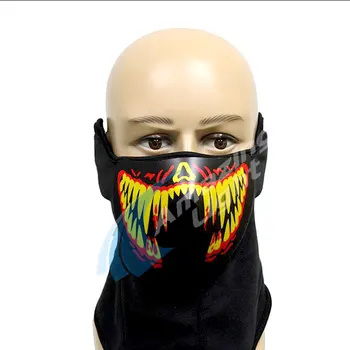 

Party LED glowing light up panel mask Halloween Christmas Carnival night music sound activated flashing el panel mask