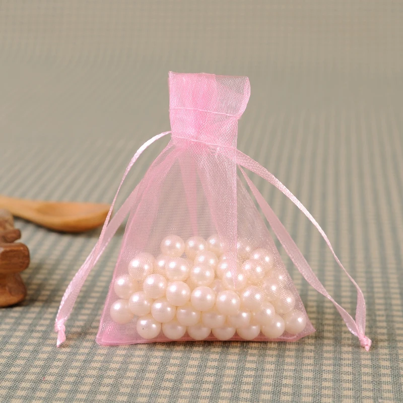 Bolsa de Organza para Embalaje de Joyería, Envoltorio para Guardar Dulces para Fiesta y Boda, Regalo, 50 Uds. - Imagen 4