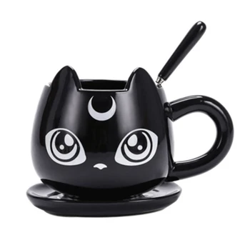 

Black Cat Ceramics Mugs Coffee Cup Children Milk Mugs Home Decoration Adult Drink Cup Ceramic Mug Gifts Dropshipping