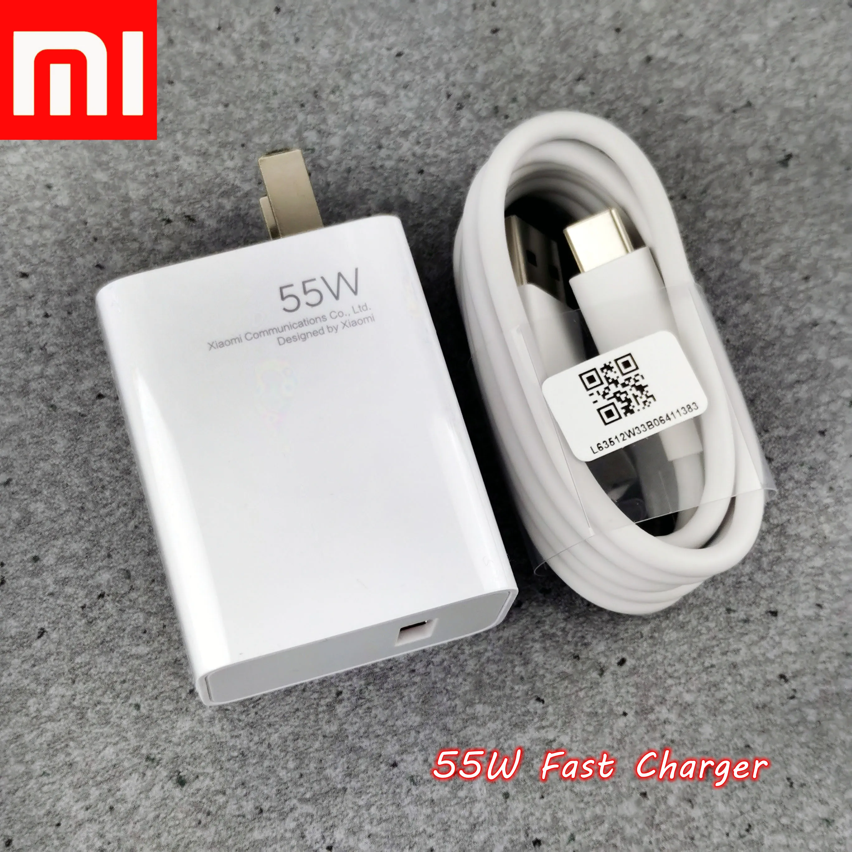 Original XiaoMi GaN 55W Fast Charger Usb Type-C Cable Quick MDY-12-EQ Quick Charge adapter 20V=2.5A 11V=5A Max for Mi Redmi wireless chargers