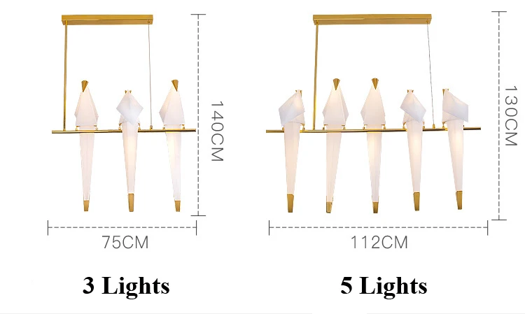 Современный и рисунком в виде птичек-оригами журавль акриловая кормушка подвесной светильник Nordic Стиль Креативный дизайн личность подвесной светильник для гостиничного Холла салон Спальня