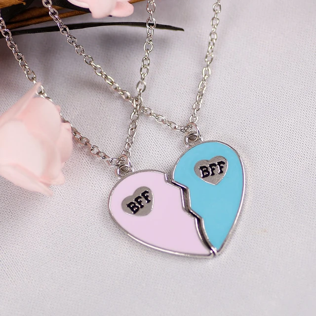 BFF-collar colgante de corazón para mujer, Juego de 2 piezas, mejores amigas, con letras, a la moda, regalo de amistad, novedad 2021 - AliExpress