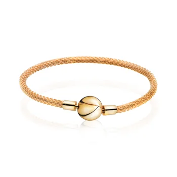 

100% 925 Sterling Silver 2020 New DIY Lady Birthday Gift HOT Gold Bead Bracelet Sterling Silver Women Jewelry Sterling Silver