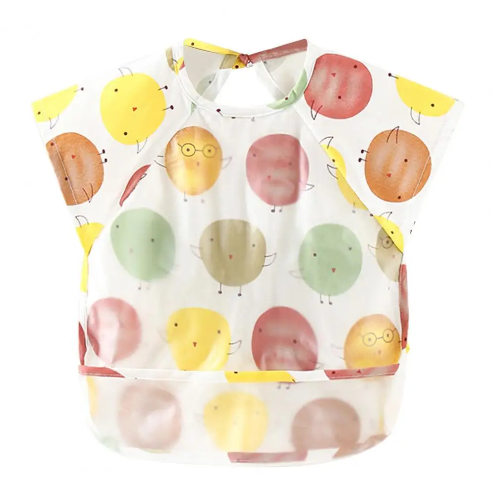 HOT SALES！！！Children Waterproof Short Sleeve Feeding Bib Baby Anti-Wearing Smock with Pocket | Детская одежда и обувь