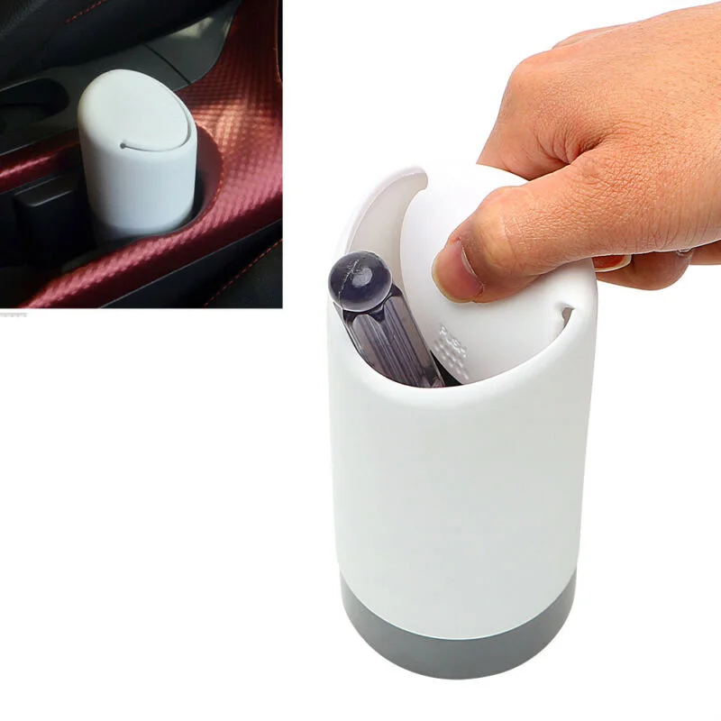 1pc white Silicone Car Mini Trash Can Rubbish Garbage Bin Holder Dust Storage brand new 16*6.5cm auto interior Trash Can