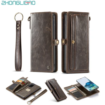 

For Coque S20 Ultra Case Retro Wallet Magnetic Cover Genuine Leather Case for Samsung Galaxy S8 S9 S10 S20 Plus E Note 10 + 9 8