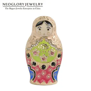 

Neoglory Vivid Russian Matryoshka Doll Brooches for Women Cute Colorful Enamel Pins For Tourist Souvenir Best Gift For Friends