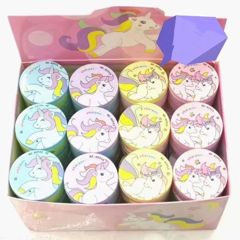 1 шт. новые милые Kawaii пластиковые мультфильм Единорог точилка для карандашей