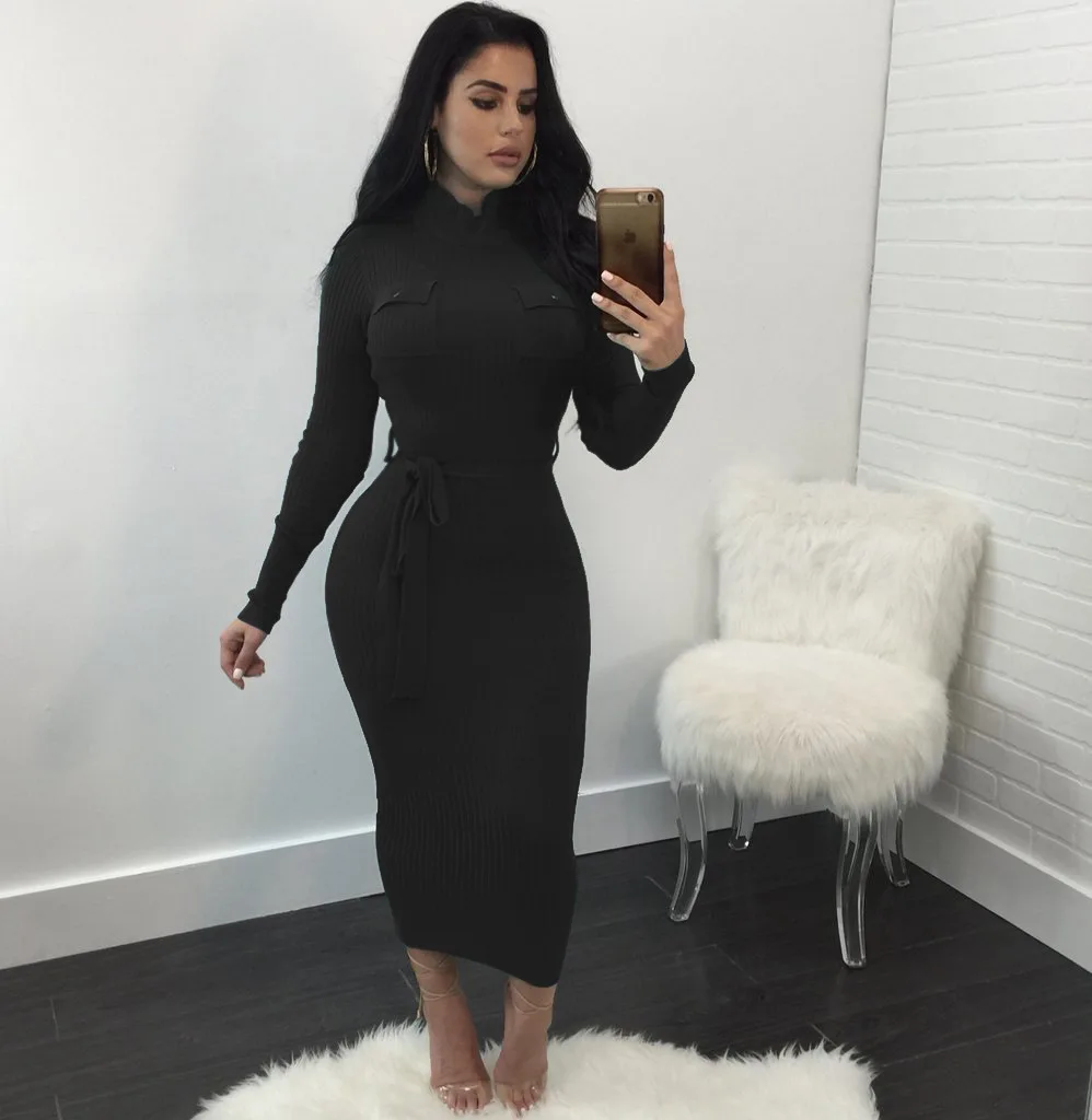 long sleeve turtleneck dress