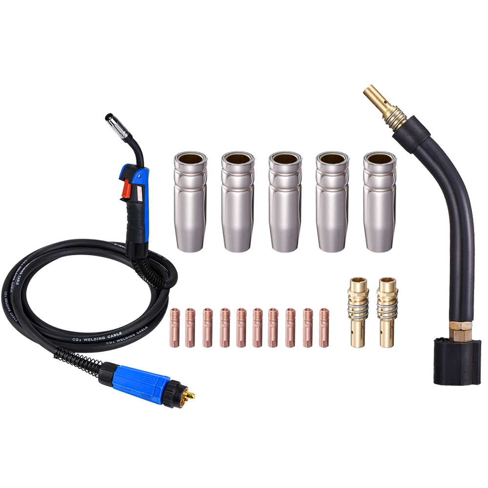 

QHTITEC MB15 15AK Contact Tip M6 & Tips Holder Difuser Shield cup Torch Neck Welding Gun For MIG Welding 18pk