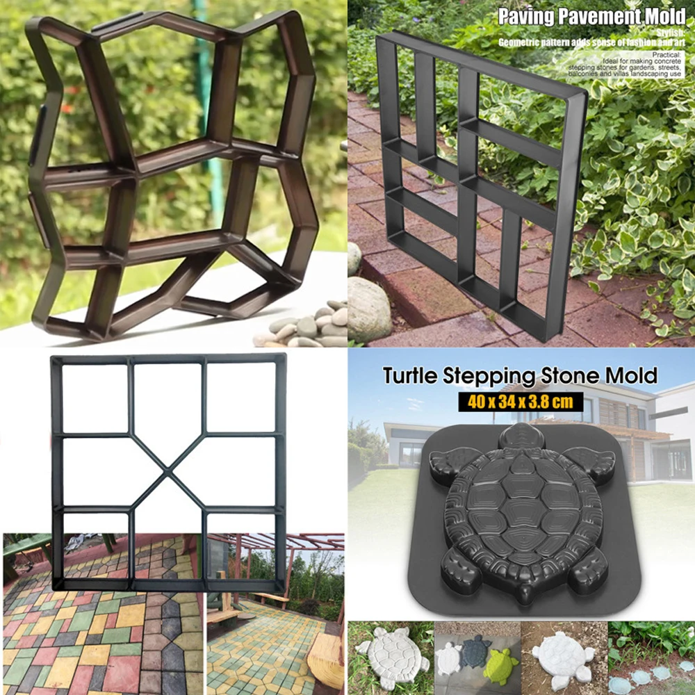 Concrete Molds Path Maker Mold DIY Reusable Concrete Paving Mold Cement Brick Stone Garden Floor Road Garden Path Maker