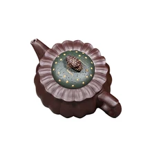 Gongfu Чайный горшок с высокой пчелиной хризантемы, Аутентичные заварочные чайники, изготовленные мастерами ручной работы, фиолетовый горшок 420 мл, китайский