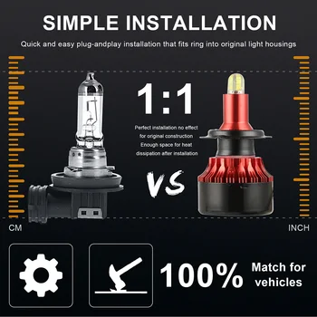 

Replacement LED Headlight Bulb Motorcycles DC10V-36V Parts Set 30000LM