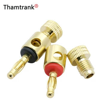 

100pcs/50pairs 4mm Banana Plug connector Red&Black Length 4mm Solderless Side Stackable Banana Plug Audio Speaker Screw