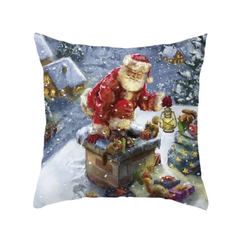 45x45 см Рождество Чехлы с изображением снеговика и Санта наволочка рождественское праздничное Декоративные подушки для диванных подушек, наволочки для подушек - Цвет: A13