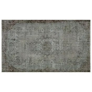

Handmade Gray Vintage Overdyed Turkish Area Rug 173x282 Cm-5'8''X9'3''