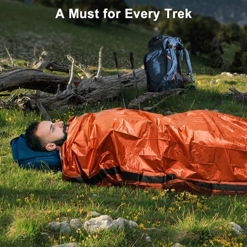 Emergency Sleeping Bag  - Use as Emergency Bivy Sack, Survival Sleeping Bag, Mylar Emergency Blanket
