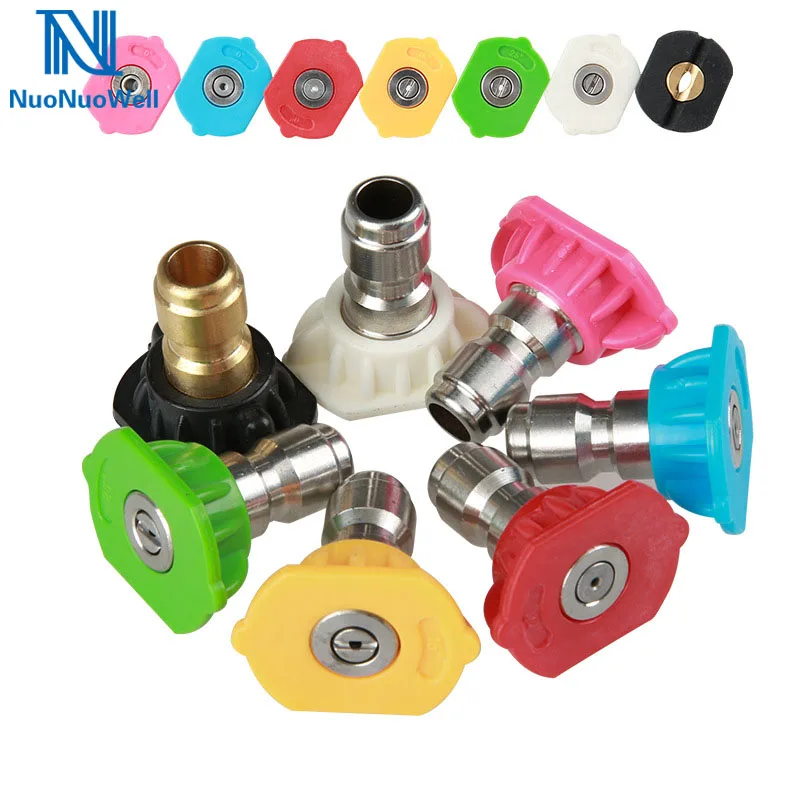 

NuoNuoWell 7 Colors Car Washing Gun Quick Connect Spray Nozzles 0/15/25/40 Degree High Pressure Quick Joint Sprinklers