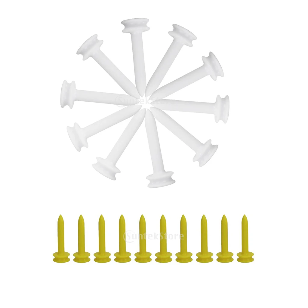 10 Pieces Multifunctional Plastic Golf Tees Castle Tee Divot Tools Ball Position Marker Golf Accessory for Golf Club 30mm Nail