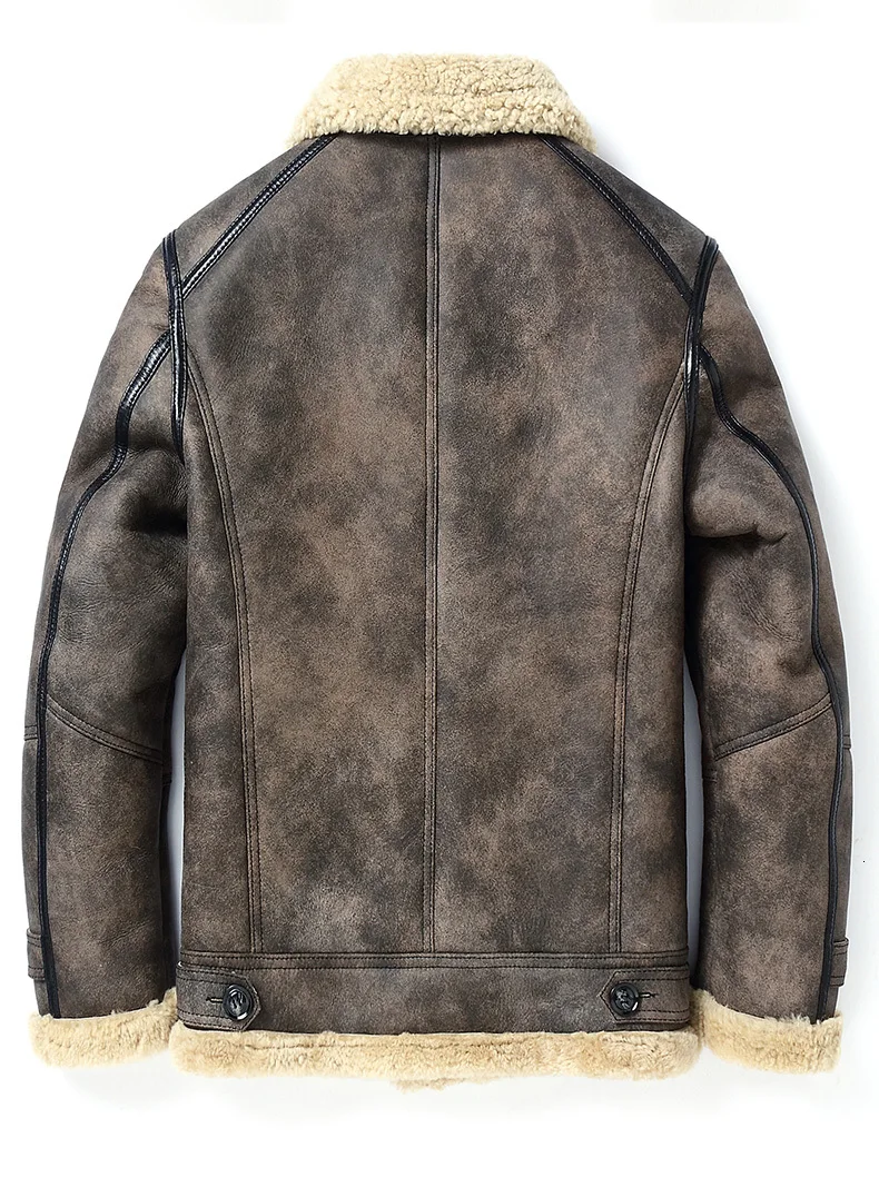 Мужская куртка из натуральной кожи, зимняя куртка из настоящей овчины, пальто для мужчин, пальто из натурального меха, куртка-бомбер размера плюс 5xl MY1772