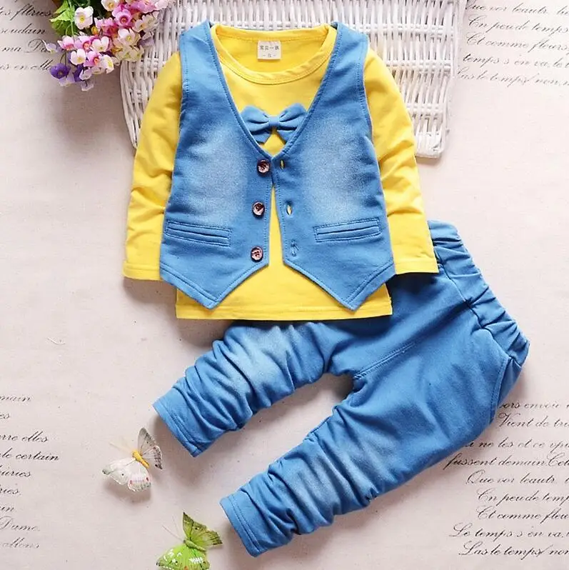 Bibicola/весенне-осенний комплект одежды для маленьких мальчиков, рубашка+ штаны Повседневный хлопковый костюм из 2 предметов комплект одежды для детей, спортивный костюм для малышей - Цвет: picture color