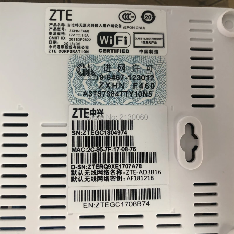 zte F460 V5.0 Терминал EPON, FTTH ONU ONT, 4FE+ 2TEL порты+ wifi ПОРТ режим маршрутизации английская прошивка