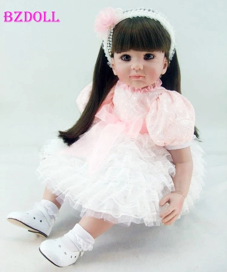 24 &quotReborn Baby Doll игрушки Реалистичные 60 см принцесса сладкие длинные волосы для