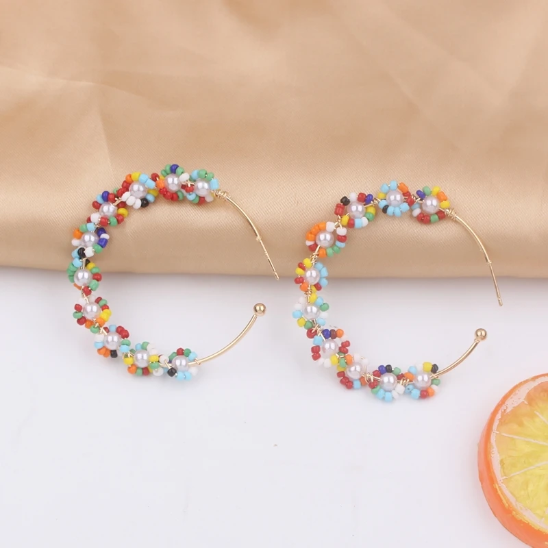 Earrings Women Pearl Flowers | Earrings Women Beads Circles - New ...