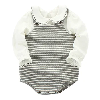 

Winter Baby Girl Clothe Knitted Infant Sleeveless Warm Cute Striped Print Baby Sweater Sweater Bodysuit Newborn Outfits