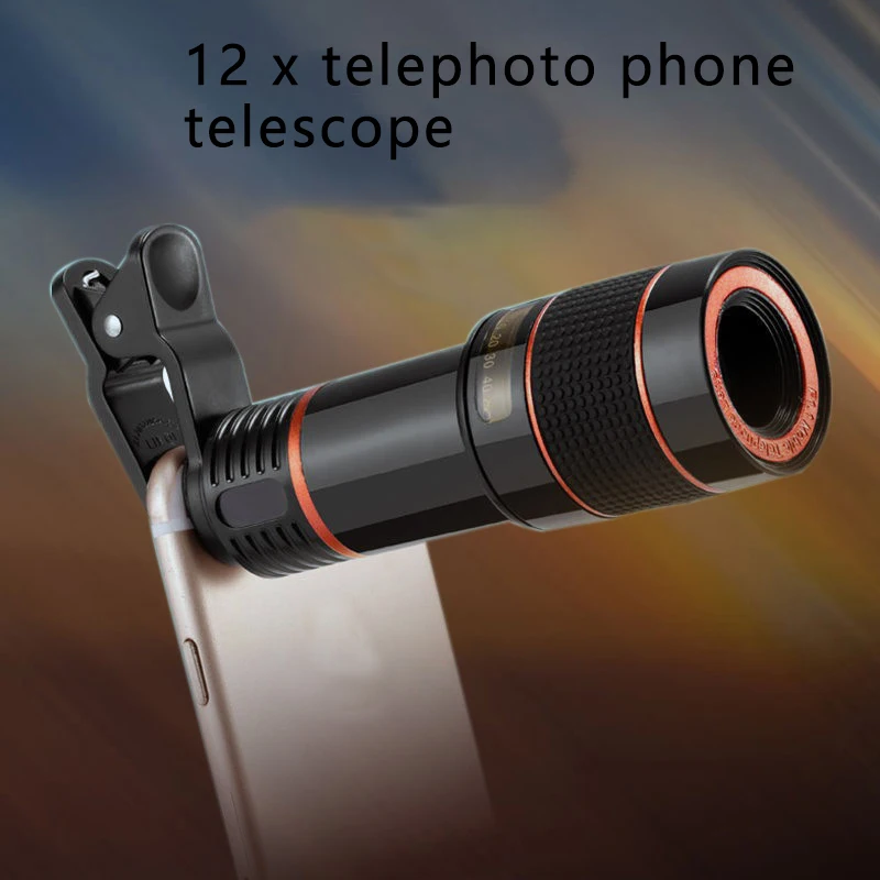 Профессиональный Универсальный зажим 12 X Зум телескопический объектив для мобильного телефона телефото внешний смартфон объектив камеры удобный практичный