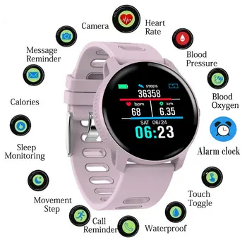 

New Sports Smart Watch Waterproof Fitness Tracker Heart Rate Blood Pressure Blood Oxygen Monitoring Clock Female Smart Watch