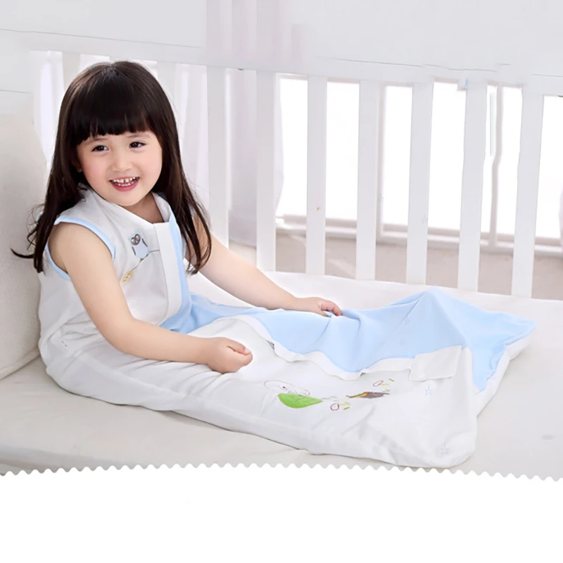 

Large Sleeveless Baby Sleeping Bag 105cm Blue Yellow and Pink Newborn Envelop Spring and Autumn Sleeping Bag for Kids